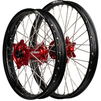 Envy/DID 21/19x2.15  Wheel Set for 1996-1999 Suzuki RM125 - Black/Red