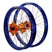 Envy/DID 21/18x2.15  Wheel Set for 2003-2012 Husaberg FC550 - Blue/Orange