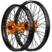 Envy/DID 21/18x2.15  Wheel Set for 2003-2012 Husaberg FE550E - Black/Orange