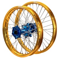 Envy/DID 21/18x2.15  Wheel Set for 2018-2023 Sherco 125 SE Factory - Gold/Blue