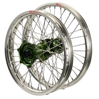 Envy/DID 21/19x2.15  Wheel Set for 2006-2008 Kawasaki KX250 - Silver/Green
