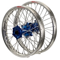 Envy/DID 21/19x2.15 Wheel Set for 2007-2008 Yamaha YZ250F - Silver/Blue