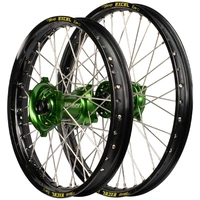 Envy/DID 19x2.15/19x2.50  Wheel Set for 2021-2025 Kawasaki KX250F - Black/Green Flat Track