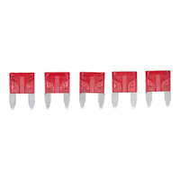 Pack of 5 Fuses - 10a Mini Blade - Red