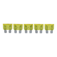 Pack of 5 Fuses - 20a Blade - Yellow