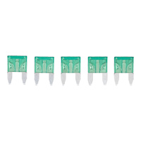 Pack of 5 Fuses - 30a Mini Blade - Green
