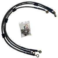 Carbolook / Gold Full Length Race Braided Brake Lines for 2008 Suzuki GSXR1000 Non-ABS