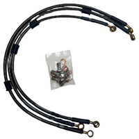 Carbolook / Gold Full Length Race Braided Brake Lines for 2008 Suzuki GSXR1000
