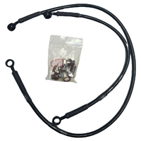 Black Front & Rear Braided Brake Lines for 1987-1997 Yamaha TZR250 