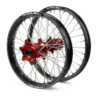 Honda Haan / A60 SNR MX Black Rims / Red Hubs Wheel Set CRF450 2002-2012 21*1.6 / 19*2.15