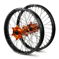 KTM Haan / A60 SNR MX Black Rims / Orange Hubs Wheel Set SX-SXF 125-250-350-450 1997-2002 21*1.6 / 19*2.15