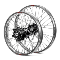 Honda Haan / Excel Enduro Cush Drive Silver Rims / Black Hubs Wheel Set CRF250-450 X 2004-2015 21*1.60 / 18*2.15