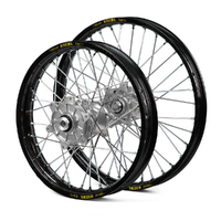 Husqvarna Haan / Excel Enduro Cush Drive Black Rims / Silver Hubs Wheel Set TC-FC125-250-350-450 2014 21*1.60 / 18*2.15