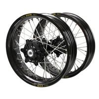 Black Supermoto Wheel Set for 2022-2024 Husqvarna 901 Norden - 17x3.5/17x4.25