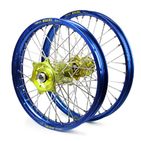 Suzuki Haan / Excel SNR MX Blue Rims / Yellow Hubs Wheel Set RMZ250-450 2007-2017 21*1.6 / 19*2.15
