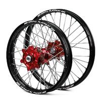 Honda Haan / Platinum Enduro Cush Drive Black Rims / Red Hubs Wheel Set CRF250R 2004-2013 21*1.60 / 18*2.15