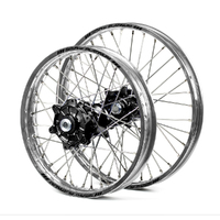 Honda Haan / Platinum Enduro Cush Drive Silver Rims / Black Hubs Wheel Set CRF250-450 X 2004-2015 21*1.60 / 18*2.15