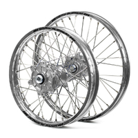 Honda Haan / Platinum Enduro Cush Drive Silver Rims / Silver Hubs Wheel Set CRF250R 2004-2013 21*1.60 / 18*2.15