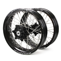 Honda Haan / Platinum Supermoto Cush Drive Black Rims / Black Hubs Wheel Set CRF250-450 X 2004-2015 17*3.50 / 17*4.25