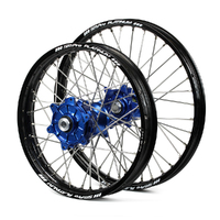 Kawasaki Haan / Platinum Enduro Cush Drive Black Rims / Blue Hubs Wheel Set KXF 250-450 2006-2017 21*1.60 / 18*2.15