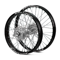 Husqvarna Haan / Platinum Enduro Cush Drive Black Rims / Silver Hubs Wheel Set TC-FC125-250-350-450 2014 21*1.60 / 18*2.15