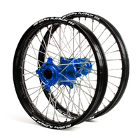 Yamaha Haan / Platinum SNR MX Black Rims / Blue Hubs Wheel Set YZF250-450 1999-2008 21*1.6 / 19*2.15