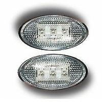 Slim Oval Fairing Motorbike Indicators with Clear Lens (Pair)