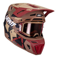 Leatt V24 8.5 MX Moto Helmet & Goggles Kit Rubystone