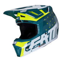 Leatt V24 7.5 MX Moto Helmet & Goggles Kit Acid Fuel 