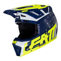 Leatt V24 7.5 MX Moto Helmet & Goggles Kit Blue
