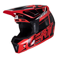 Leatt V24 7.5 MX Moto Helmet & Goggles Kit Red 