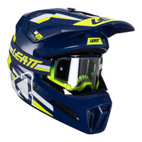 Leatt V24 3.5 MX Moto Helmet & Goggles Kit Blue