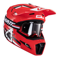 Leatt V24 3.5 MX Moto Helmet & Goggles Kit Red 