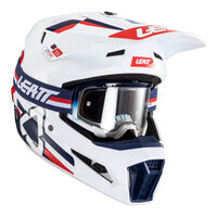 Leatt V24 3.5 MX Moto Helmet & Goggles Kit Royal 