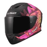 LS2 FF817 Rapid III Popppies Motorbike Helmet - Black / Pink