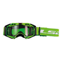 LS2 Aura Goggles - High Vis Green with Clear Lens