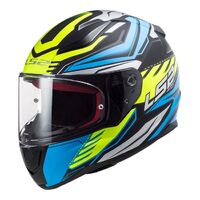 LS2 FF353 Rapid Gale Full Face Motorbike Helmet - Matte Black / Blue / Fluro