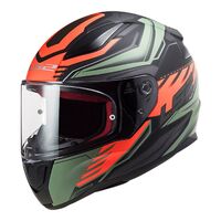 LS2 FF353 Rapid Gale Full Face Motorbike Helmet - Matte Green / Orange