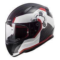 LS2 FF353 Rapid Ghost Full Face Motorbike Helmet - White / Black / Red