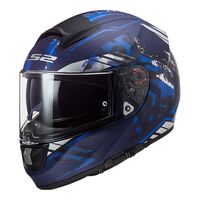LS2 FF397 Vector Evo Stencil Full Face Motorbike Helmet - Matte Blue