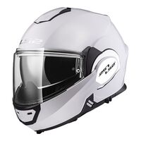 LS2 FF399 Valiant Solid Gloss White Flip Front Motorbike Helmet