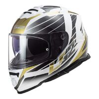 LS2 FF800 Storm Nerv Full Face Motorbike Helmet - White / Gold