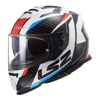 LS2 FF800 Storm Racer Full Face Road Motorbike Helmet - White/Blue/Red