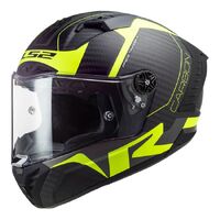 LS2 FF805C Thunder Carbon Fibre High-Vis Full Face Motorbike Helmet