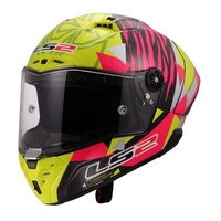 LS2 FF805GP Thunder GP Aero Raute Full Face Motorbike Helmet - Yellow / Pink / Black