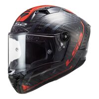 LS2 FF805C Thunder Carbon Sputnik Helmet - Metal / Red