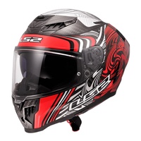LS2 FF807 Dragon Forged Full Face Motorbike Helmet - Enthum Black/Red