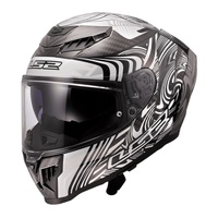 LS2 FF807 Dragon Forged Full Face Motorbike Helmet - Enthum Black/Silver