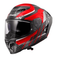 LS2 FF807 Dragon Forged Full Face Motorbike Helmet - Trax Black/Red/Carbon