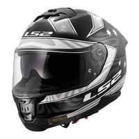 LS2 FF808 Stream II Galdam Full Face Motorbike Helmet - Black/White